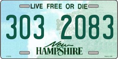 NH license plate 3032083