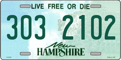 NH license plate 3032102