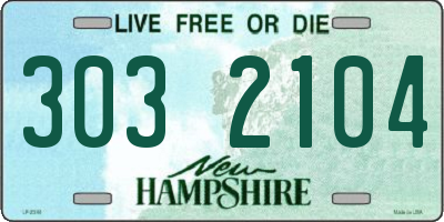 NH license plate 3032104