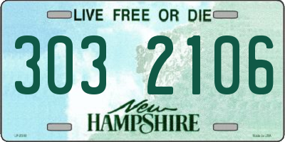 NH license plate 3032106