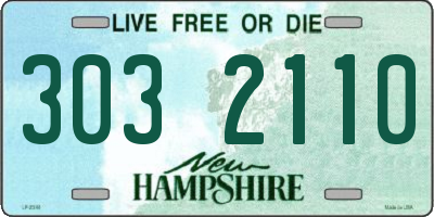 NH license plate 3032110