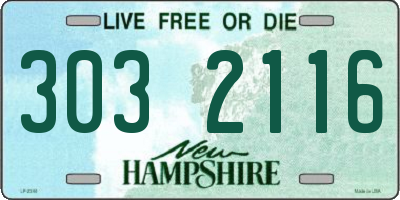 NH license plate 3032116