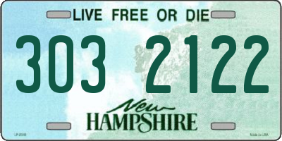 NH license plate 3032122