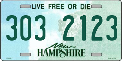 NH license plate 3032123