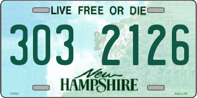 NH license plate 3032126