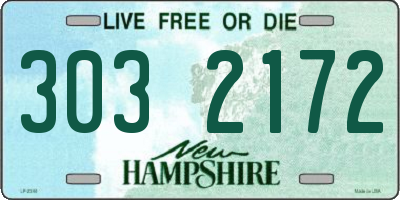 NH license plate 3032172