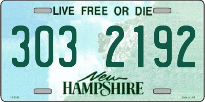 NH license plate 3032192