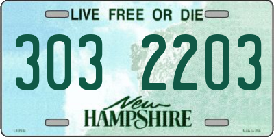 NH license plate 3032203