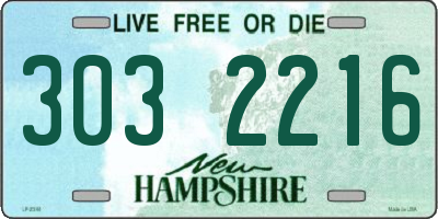 NH license plate 3032216