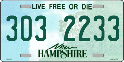 NH license plate 3032233