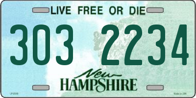 NH license plate 3032234