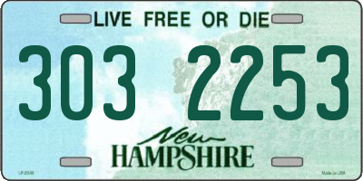 NH license plate 3032253