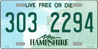 NH license plate 3032294