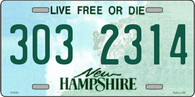 NH license plate 3032314