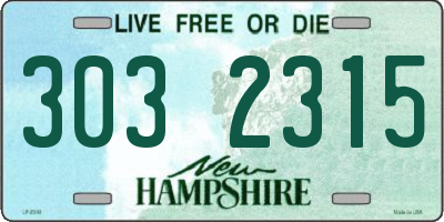 NH license plate 3032315