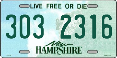 NH license plate 3032316