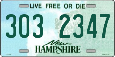 NH license plate 3032347