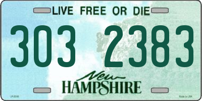 NH license plate 3032383