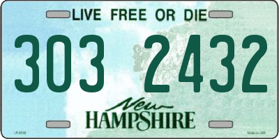 NH license plate 3032432