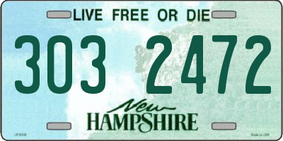 NH license plate 3032472