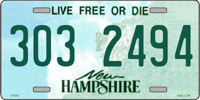 NH license plate 3032494