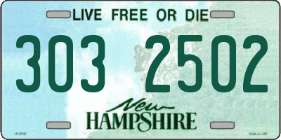 NH license plate 3032502