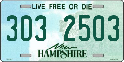 NH license plate 3032503
