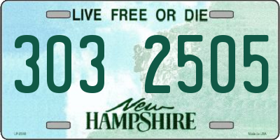 NH license plate 3032505