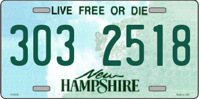 NH license plate 3032518