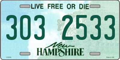 NH license plate 3032533