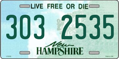 NH license plate 3032535