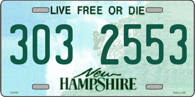 NH license plate 3032553