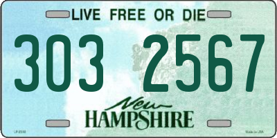 NH license plate 3032567