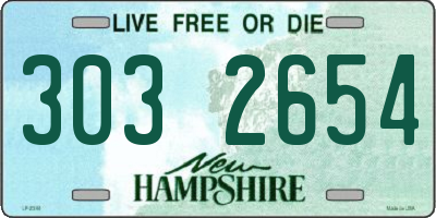 NH license plate 3032654
