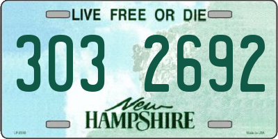 NH license plate 3032692