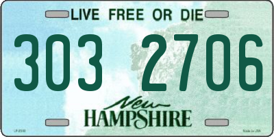 NH license plate 3032706
