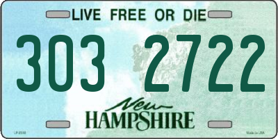 NH license plate 3032722