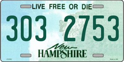 NH license plate 3032753