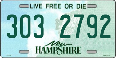 NH license plate 3032792