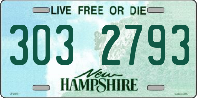 NH license plate 3032793
