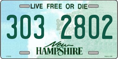 NH license plate 3032802