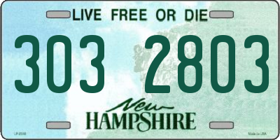 NH license plate 3032803