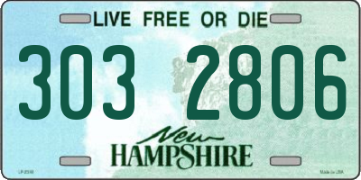 NH license plate 3032806