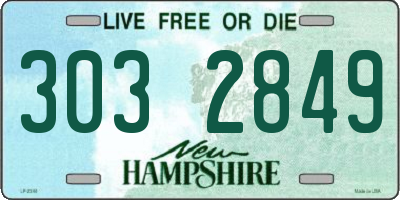NH license plate 3032849