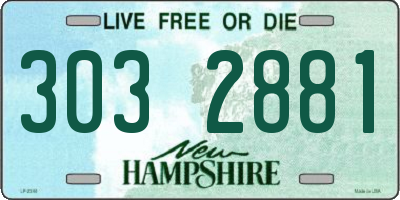 NH license plate 3032881