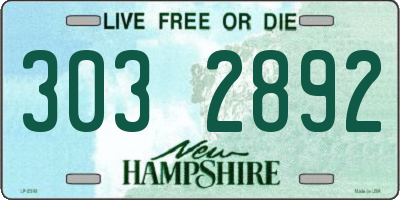 NH license plate 3032892