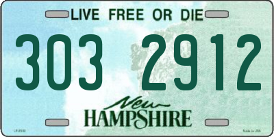 NH license plate 3032912