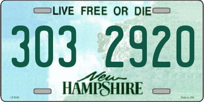 NH license plate 3032920