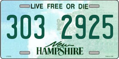 NH license plate 3032925