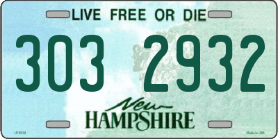 NH license plate 3032932